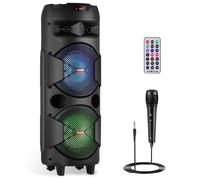 6000W Portable Bluetooth Speaker Sub woofer Heavy Bass Sound System Party & Mic