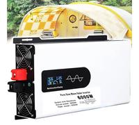 6000W Pure Sine Wave Inverter - 12V/24V/48V/60V/72V DC to 110V/220V AC Converter with LCD Display & Dual AC Outlets - Perfect for RVs, Campers, Solar Power, Car Use