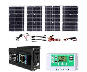 6000W Solar Inverter Kit with 100W Panel & 50A Controller - Portable Home & Outdoor Power System, Complete Off-Grid Solution (Black, 12V-110V)