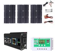 6000W Solar Panel Kit - 75W Waterproof Panel & 50A Controller for RV, Camping, Off-Grid Power - Dual USB Ports & Inverter, Black Solar Energy Solution