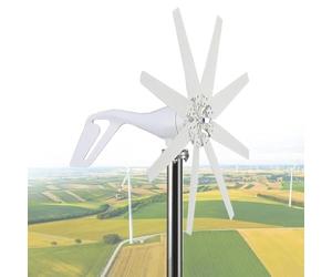 6000W Wind Power Turbine Generator Windmill Power Generator Kit 8-Blade Automatically Adjust The Windward Wind Generator, Vertical Axle Wind Turbine Kit with Controller,12V