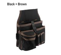 600D Double-Layer Oxford Waist Tool Bag with Adjustable Buckle Strap for Carpenters, Contractors & Handymen - Heavy-Duty Tool Pouch with Reinforced Bottom, Multiple Pockets (Black/Brown or G
