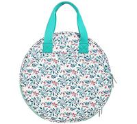 600D Fabric Sewing Storage Case with Slide Lock Plan, Embroidered Fiber Probe & Travel Accessories, Portable Craft Storage Bag, Green leaves of the lake