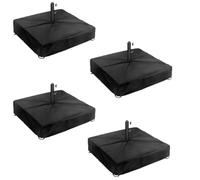 600D Heavy-Duty Outdoor Umbrella Base Cover for Square Patio Umbrella Stands - Waterproof, Wind-Resistant with Elastic Hem & Zipper Closure, Black(53 * 53 * 13CM)