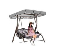 600D High Quality Silver Coated Oxford Cloth Canopy for Swing Waterproof,UV Protected Hammock Swing Cover for Lawn Garden, Party ,grey-195*125*15cm