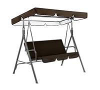600D High Quality Silver Coated Oxford Cloth Canopy for Swing Waterproof,UV Protected Outdoor Swing Cover for Lawn Garden, Party ,brown-164*114*15cm