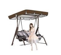 600D High Quality Silver Coated Oxford Cloth Canopy for Swing Windproof Heavy Duty Rip Proof Outdoor Canopy for Patio for Lawn Garden, Party ,brown-164*114*15cm