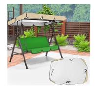 600D High Quality Silver Coated Oxford Cloth Outdoor Swing Canopy Replacement Windproof Heavy Duty Rip Proof Porch Canopy for Lawn Garden, Party ,beige-195*125*15cm