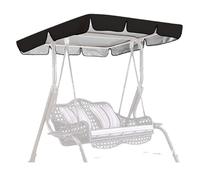 600D High Quality Silver Coated Oxford Cloth Outdoor Swing Canopy Replacement Windproof Heavy Duty Rip Proof Outdoor Awning for Lawn Garden, Party ,Black-195*125*15cm