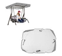 600D High Quality Silver Coated Oxford Cloth Outdoor Swing Canopy Replacement Windproof Heavy Duty Rip Proof Porch Canopy for Lawn Garden, Party ,grey-190*132*15cm