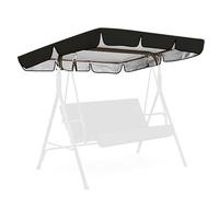 600D High Quality Silver Coated Oxford Cloth Porch Swing Canopy Waterproof,UV Protected Hammock Swing Cover for Lawn Garden, Party ,Black-195*125*15cm