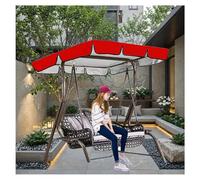 600D High Quality Silver Coated Oxford Cloth Porch Swing Canopy Windproof Heavy Duty Rip Proof Hammock Swing Cover for Lawn Garden, Party ,red-195*125*15cm
