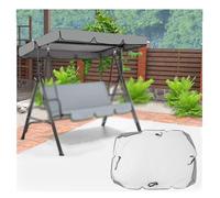 600D High Quality Silver Coated Oxford Cloth Porch Swing Canopy Windproof Heavy Duty Rip Proof Patio Swing Canopy for Lawn Garden, Party ,grey-164*114*15cm