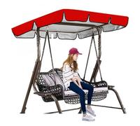 600D High Quality Silver Coated Oxford Cloth Swing Canopy Replacement Cover Durable and Tear-Resistant Swing Canopy Replacement for Lawn Garden, Party ,red-195*125*15cm