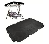 600D High Quality Silver Coated Oxford Cloth Swing Canopy Replacement Cover Durable and Tear-Resistant Swing Chair Canopy for Lawn Garden, Party ,Black-195*125*15cm