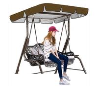 600D High Quality Silver Coated Oxford Cloth Swing Canopy Replacement Cover Windproof Heavy Duty Rip Proof Outdoor Swing Canopy Replacement for Lawn Garden, Party ,brown-164*114*15cm