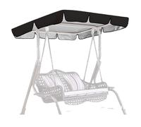 600D High Quality Silver Coated Oxford Cloth Swing Canopy Replacement Cover Windproof Heavy Duty Rip Proof Outdoor Swing Canopy Replacement for Lawn Garden, Party ,Black-195*125*15cm