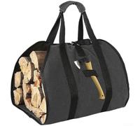 600D Oxford Firewood Storage Tote 100x50cm Black(Black)