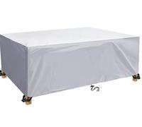 600D Oxford Waterproof Garden Furniture Cover 180x150x70cm Silver Table Sofa Recliner Protection Wind Resistant Anti UV Tarpaulin for Outdoor Use