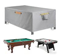 600D Oxford Waterproof Heavy Duty Billiard Pool Table Cover, Waterproof & Tearproof Covers for Pool Table 6/6.5/7/7.5/8/8.5/9FT Fitted,Gray,6FT