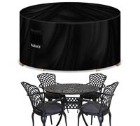 600D Patio Cover Round 190x80cm Weatherproof Outdoor Garden Furniture Cover Futura Black 1 Pack