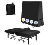 600D Table Tennis Table Cover, Ping Pong Table Cover Universal 9x5 FT, Waterproof, Sunproof, Fits Folding & Flat Tables, Black, Oxford Fabric