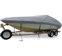 600D Waterproof Boat Cover for V-Hulls Tri-Hulls & Runabouts All-Weather Protection Light Grey Fits 20-22FT Boats - Heavy Duty Outdoor Cover