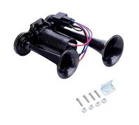 600DB Truck Train Air Horns, 12V Dual Trumpets Super Loud Air Horn Kit with Compressor for Trucks Trains Lorrys Cars Boats (Black)