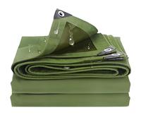 600g/m² Canvas Tarpaulin Tarp Sheet with Eyelets, Green Multipurpose Tarp, Covered by Windproof, Rain and Snowproof, Rip and Tear Proof(3x7m(9.8ftx23ft))