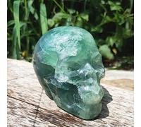 600g Natural Green Fluorite Quartz Skull Gemstone Head Crystal Craft Home Decorative Beautiful Natural Crystal Stone Crystal