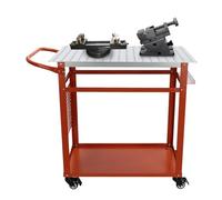 600lbs Welding Table Portable Workbench 2 Tier Professional Welding Table,600lbs Steel Workmate Benches with 4 Lockable Universal wheel|Side Tool Hanging Board|9 Hooks