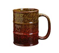 600ml/20.3oz Kiln change oil barrel, large capacity ceramic Mug, creative Coffee cup for office home-fire generates earth-600ml