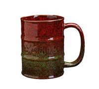 600ml/20.3oz Kiln change oil barrel, large capacity ceramic Mug, creative Coffee cup for office home-wood generates fire-600ml