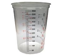 600ml Clear Plastic Mixing Cup - 10pk - No Lid