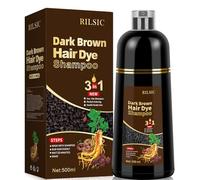 600ML Dark Brown Hair Dye Shampoo 3 in 1, Herbal Instant Color Shampoo for Women & Men - Natural Dark Brown Colour, Quick Grey Coverage