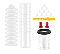 600ml Disposable Paint Mixing Cup Kit with Measuring Lines Leakproof Design Compatible with Most Spray Tools White