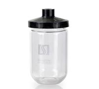 600ml Freeze Drying Bottle with Straight Stainless Steel Adapter. Black Silicone Rubber with Open Lid and PP Filter Membrane. 1 Set/Pack
