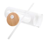 600ml Glass Drinking Cup with Lid Straw Sleeve for Iced Coffee | White Silicone Cover, Lid, Smooth Design, Suits Juice, Cold Brew, Tea or Commute Hydration