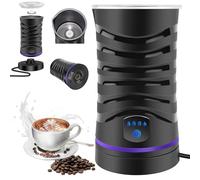 600ML Milk Frother Electric, Automatic Frother and Milk Steamer, Temperature Control Auto Shut-Off, Hot and Cold Foam Maker for Coffee, Latte, Cappuccino, Chocolate (Black)