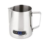600ml Milk Jug Stainless Steel Frothing Pitcher Milk Frothing Pitcher with Thermometer, for Espresso Maker, Latte Art and Cappuccino Maker