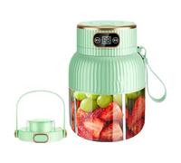 600ML Multifunctional Portable Juicer Cup with Digital Display, Portable Smoothie Blender on the Go, Portable Blender USB Rechargeable, Juice Cup Blender, Single Cup + Double Lid