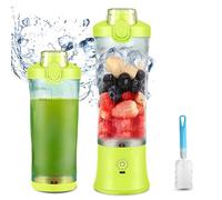 600ml Portable Blender USB Rechargeable, TOPESCT Waterproof Personal Blender for Shakes and Smoothies, 270W Strong Cutting Power with 6pcs 3D Blades for Travel, Office & Sports (Lemon Yellow)