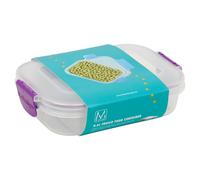 ( 600ml, Purple) Set of 6 Food Plastic Storage Container Airtight Seal Clip & Lock Lid Dishwasher Safe