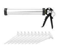600ml Sausage Tube Mortar & Grouting Gun Set, Professional Cement & Tile Grout Applicator, Brick Pointing Tool for Masonry, Paving, Wall Repair with 10 Nozzle