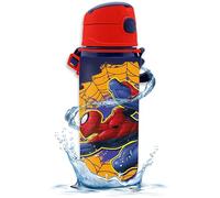 600ml Spiderman Water Bottle with Straw - Travel Drinking Bottle for Boys, Spill Proof Hydrate Water Bottle, Sports Bottle for Kids Children's Back to School Drinks Bottles BPA Free