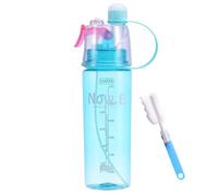 600ml Sports Portable Spray Water Bottle Click Mist Water Cup Leakproof Bottle with Straw & Cup Brush,Plastic Drinking Bottles Friendly Materials for Teenager,Adult,Outdoor,Cycling