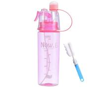 600ml Sports Portable Spray Water Bottle Click Mist Water Cup Leakproof Bottle with Straw & Cup Brush,Plastic Drinking Bottles Friendly Materials for Teenager,Adult,Outdoor,Cycling