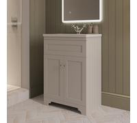 600mm Beige Freestanding Vanity Unit with Basin Baxenden