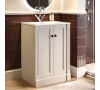 600mm Beige Freestanding Vanity Unit with Basin - Windsor