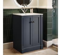 600mm Blue Freestanding Vanity Unit with Basin - Windsor